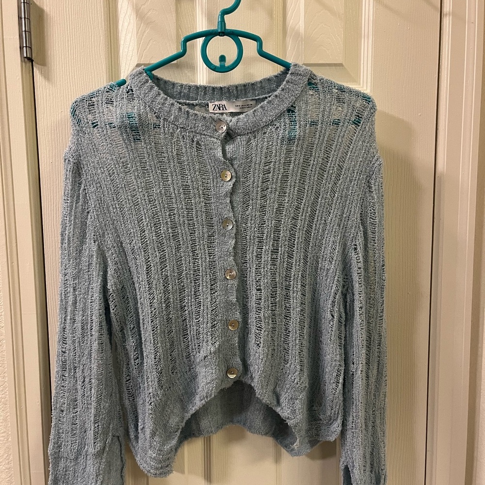 Zara Women's Light Blue Cardigan